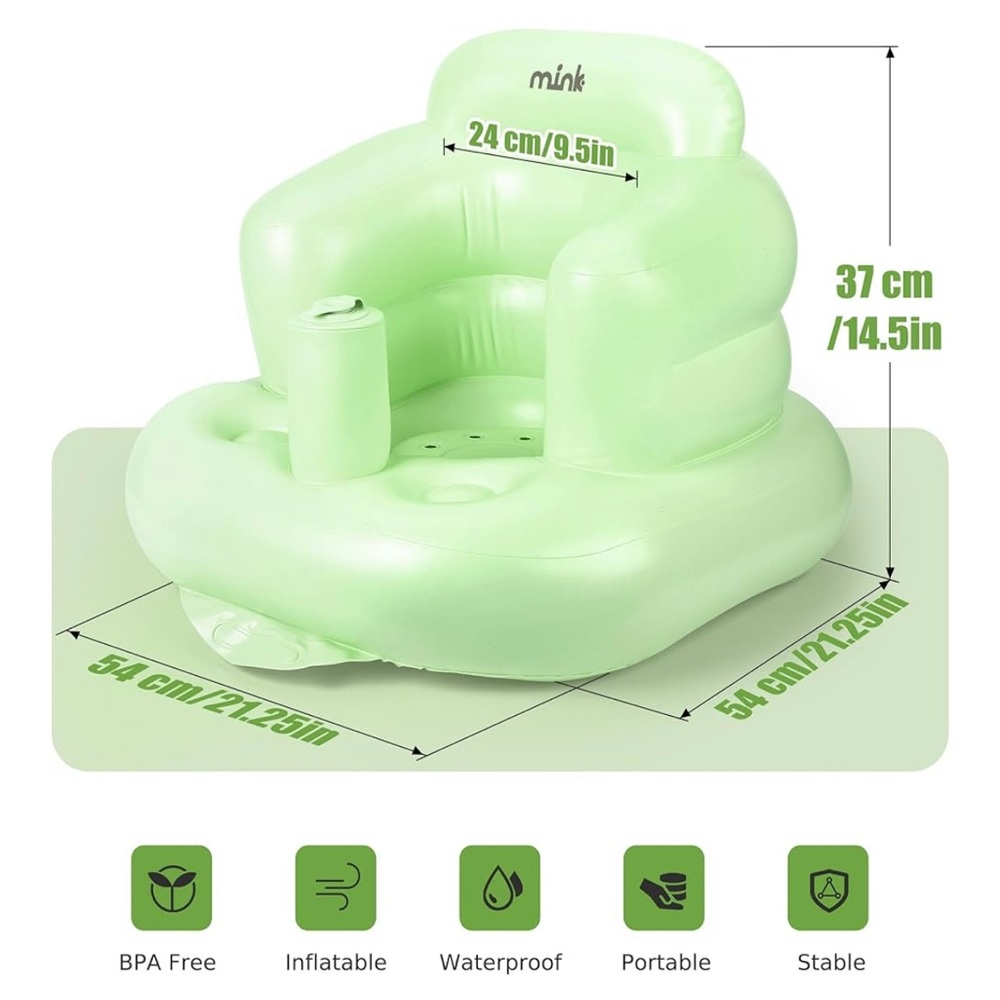 Baby Inflatable Seat - Light Green NIB